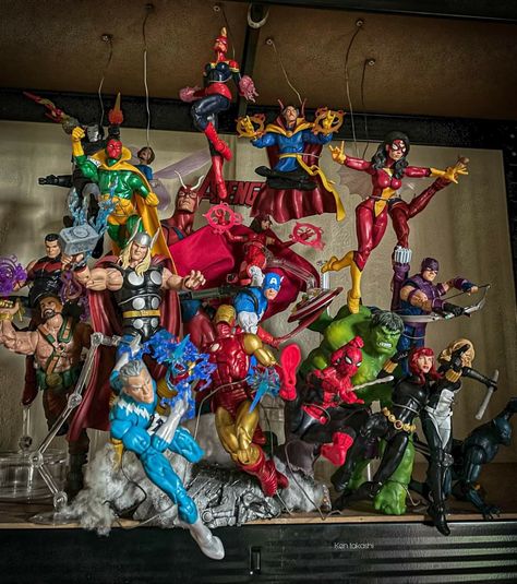 Marvel Legends Diorama, Marvel Toy Photography, Action Figure Collection Display, Marvel Toys Collection, Custom Marvel Legends, Marvel Legends Display, Action Figure Display Ideas, Kirby Figures, Marvel 80s