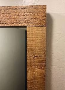 Cheap, Easy, Anyone Can DIY Mirror Frame! Diy Wood Mirror Frame Bathroom, Reframe Mirror Diy Ideas, Building A Frame For A Mirror, Making A Frame For A Mirror, Mirror Trim Bathroom Diy Frame, Mirror Framing Ideas, Mirror Framing, Make Mirror Frame, Framing Bathroom Mirror Diy