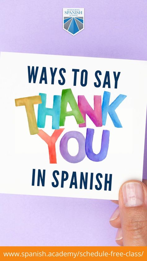 Thank You In Spanish, Spanish Thank You, Spanish Notes, Homeschool Spanish, Thanking Someone, Gratitude Cards, Improve Your Vocabulary, Spanish Jokes, Spanish Speaking