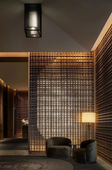 Sliding Partition Wall, Partition Wall Office, Japanese Home Office, Sliding Partition, Lobby Interior Design, Wall Office, Elegant Living Room Decor, Modern Interior Decor, Lobby Interior