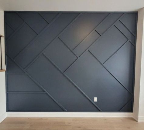 High Ceiling Feature Wall, Wood Feature Walls, Trim Wall Design, Geometric Wall Design, Unique Wall Design, Vertical Slats Wall, Wall Molding Design, Trim Wall, Pallet Walls