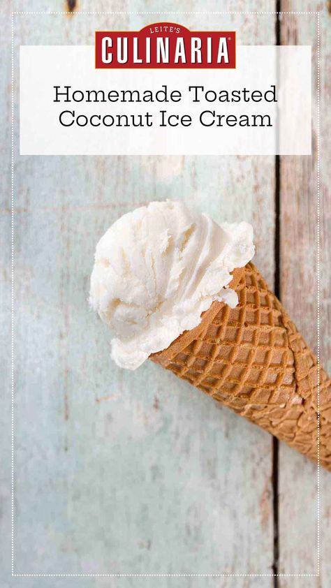 This toasted coconut ice cream recipe is essentially custardy homemade vanilla ice cream infused with toasted coconut. Not too sweet and sorta perfect. Coconut Ice Cream Recipe, Homemade Coconut Ice Cream, Coconut Ice Cream Recipes, Homemade Vanilla Ice Cream, Coconut Ice, Egg Custard, Coconut Ice Cream, Ice Cream Recipe, Homemade Vanilla