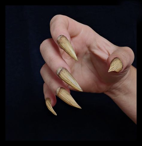 Cat Claw Acrylic Nails, Claw Acrylic Nails, Pyro Aesthetic, Short Claw Nails, Bone Nails, Dirty Nails, Nail Claws, Viral Nails, Talon Nails