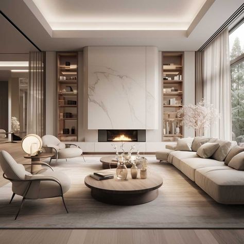 5+ Simple Living Room Ideas for a Quick Refresh • 333+ Images �• [ArtFacade] Modern Contemporary Living Room, Modern Minimalist Living Room, Luxury Living Room Design, Living Room Decor Fireplace, Living Room Design Inspiration, Classic Living Room, Small Living Room Decor, Simple Living Room, Neutral Living Room