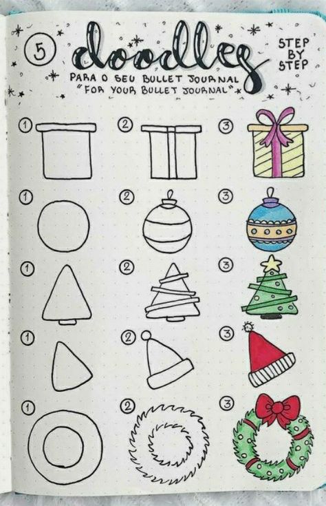 Bullet Planner Ideas, Christmas Bujo, Trin For Trin Tegning, Last Month Of The Year, Doodles To Draw, December Bullet Journal, Tree Doodle, Bujo Doodles, Sketch Note