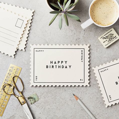 Thank You Stamp Design, Postcard Business Card, Thank You Decorations, Thank You Postcard, Envelope Design Ideas, Stationary Illustration, Reflection Cards, Happy Birthday Postcard, Postcard Layout