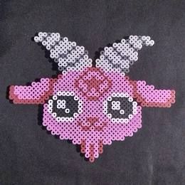 Goat Pixel Art, Hama Beads Kawaii, Goth Kawaii, Hamma Beads Ideas, Easy Perler Bead Patterns, Pearl Beads Pattern, Beads Candy, Pony Bead Patterns, Perler Bead Templates