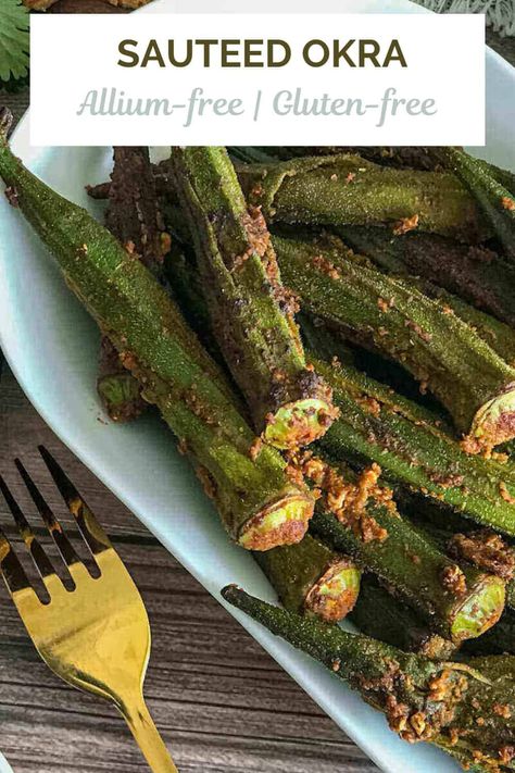 Gluten Free Lady Fingers, Sauteed Okra, Okra Fries, Okra Recipe, Vegan Indian Recipes, Okra Recipes, Best Vegetarian Recipes, Lentil Stew, 15 Minute Meals