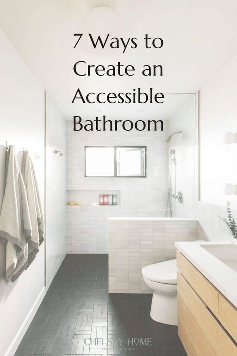 Small Disabled Bathroom Ideas, Modern Wheelchair Accessible Bathroom, Elder Friendly Bathroom, Small Wheelchair Accessible Bathroom, Modern Ada Bathroom Design, Special Needs Bathroom, Disabled Friendly Home, Elderly Friendly Bathroom, Universal Bathroom Design