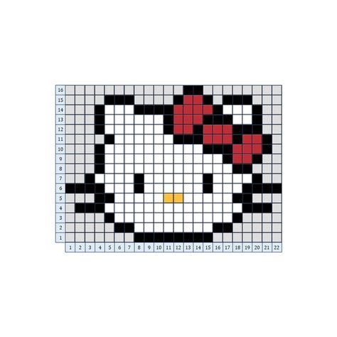 You can make it on 30x30 grid. Crochet Grid Patterns With Numbers, Pixel Art 30x30 Grid, Hello Kitty Grid Pattern, 32 X 32 Pixel Art Grid, Hello Kitty Grid, 30x30 Pixel Art, Pixel Grid, Crochet Grid, Grid Art