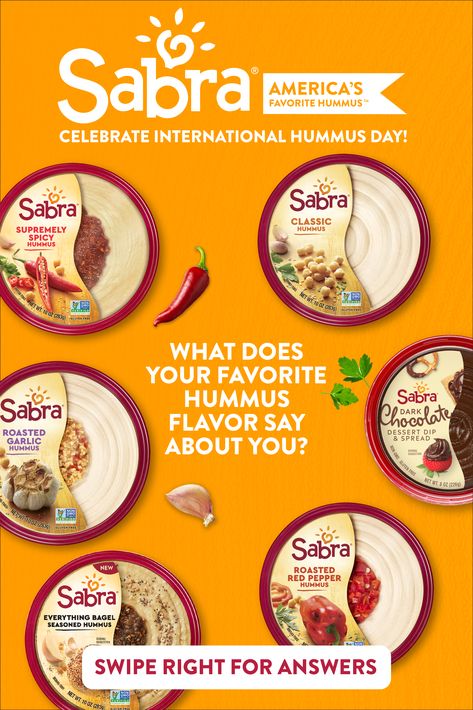 Are you more Classic Sabra Hummus or Roasted Red Pepper? Take our quiz to find out! Sabra Hummus, Spicy Hummus, Garlic Hummus, Dessert Spread, Bear Birthday Party, Pinterest Design, Roasted Red Pepper, Roasted Peppers, Bear Birthday