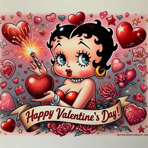 Betty Boop Valentines Day, Valentines Day Wallpaper, Day Wallpaper, Betty Boop Cartoon, Betty Boop Art, Betty Boop Pictures, Care Bear, Arizona Cardinals, Travel Inspo