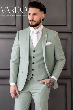 Green Mens Suit, Mens Suit For Wedding, Three Piece Suit Mens, 1970s Mens Fashion, 1970s Men, Stylish Mens Suits, Suit For Wedding, Mens Wedding Suits, Photos Of Men