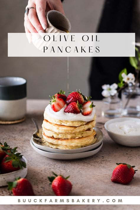 Perfect fluffy pancakes with a crispy crust, vanilla bean whipped cream, fresh strawberries, and maple syrup. Vanilla Bean Whipped Cream, Dutch Babies, Light And Fluffy Pancakes, Cream Fresh, Warm Kitchen, Cooking For A Crowd, Pancakes Easy, Fluffy Pancakes, Pancake Batter