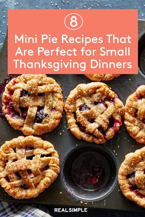 Pie For One, Small Pie Recipes, Small Pies Recipes Desserts, Small Pies Recipes, Mini Pie Recipes Easy, Pillsbury Mini Pie Crusts Recipes, Mini Thanksgiving Pies, Mini Pies Thanksgiving, Individual Pie Recipes