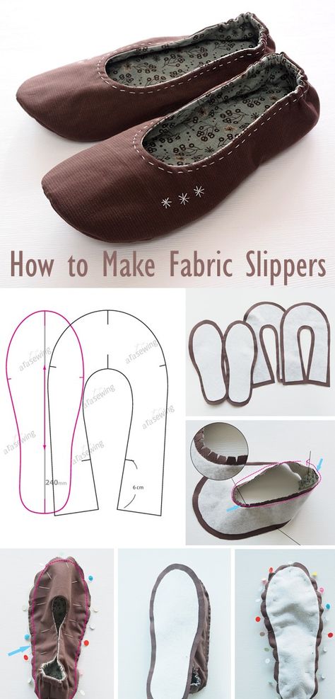 Fabric Shoes Pattern, Handmade Slippers Free Pattern, Sewing Slippers Pattern, How To Sew Slippers, How To Sew Shoes, Fabric Slippers Pattern Free, Slipper Sewing Pattern Free, Slipper Pattern Sewing, Quilted Slippers Pattern Free