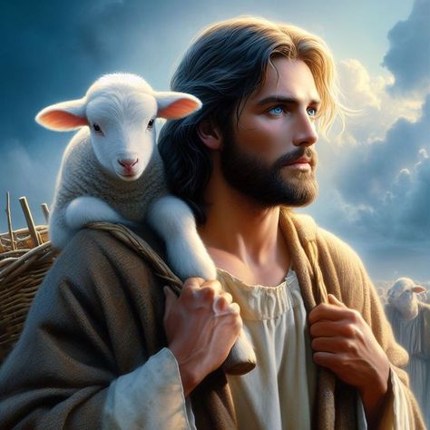 Good Shepherd Jesus, Heaven Artwork, Christ The Good Shepherd, Jesus Love Images, Christian Illustration, Jesus Artwork, Pictures Of Christ, Jesus Christ Artwork, Bible Images