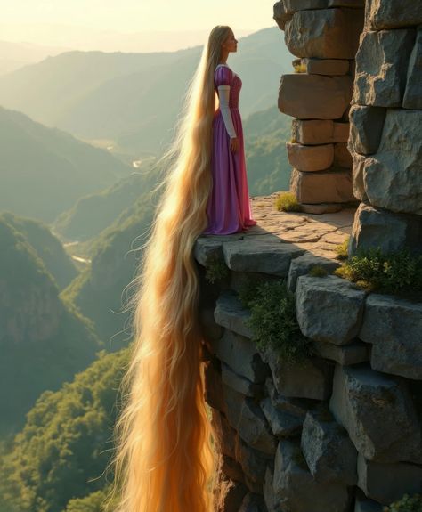 It’s just a few hours before Halloween night, and after much deliberation, I’ve finally settled on my costume. Yes, I’m going as Rapunzel, again! I know I’ve done this before, but it just feels right. After all, 40 feet of long blonde hair practically demands it, don’t you think? I was hanging out with Hal Jordan earlier, trying to decide. "Hal, I’m thinking of going as Rapunzel again," I said, standing on the edge of a rocky cliff, my hair cascading down the cliff face like a golden waterf... Tangled Rapunzel Hair, Long Hair Female, Long Golden Hair, Standing On The Edge, Rocky Cliff, Cliff Face, Anime Long Hair, Hair Play, Hal Jordan