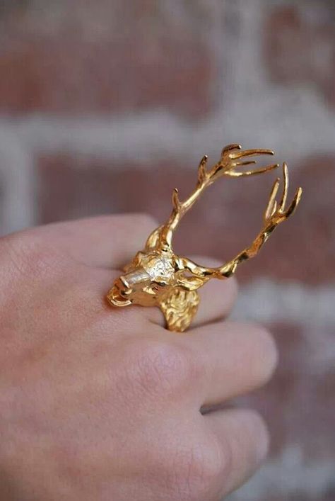 Stag ring Stag Ring, Oh Deer, Old Hollywood, Reindeer, Deer, Gold Rings, Gold Bracelet, Hollywood, Ring