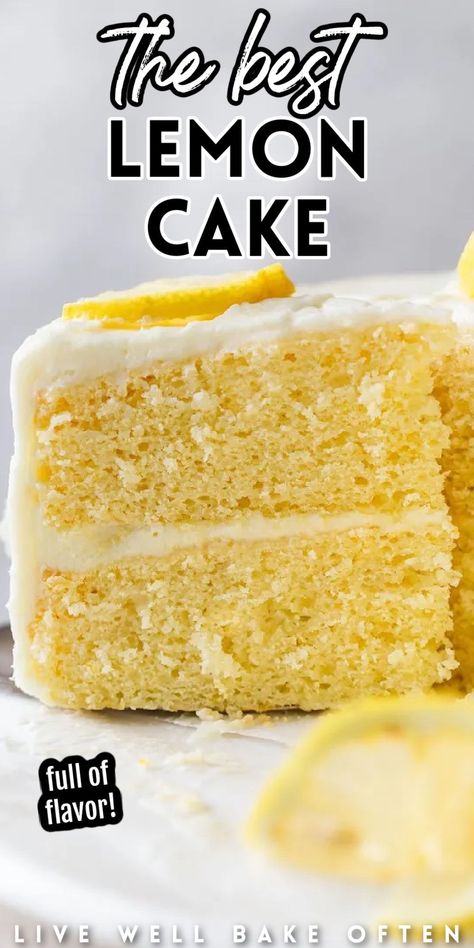 Homemade Lemon Frosting, Fluffy Lemon Cake Recipe, Best Lemon Cake, Lemon Cake From Scratch, Best Lemon Cake Recipe, Easy Lemon Cake Recipe, Moist Lemon Cake Recipe, Homemade Lemon Cake, Live Well Bake Often