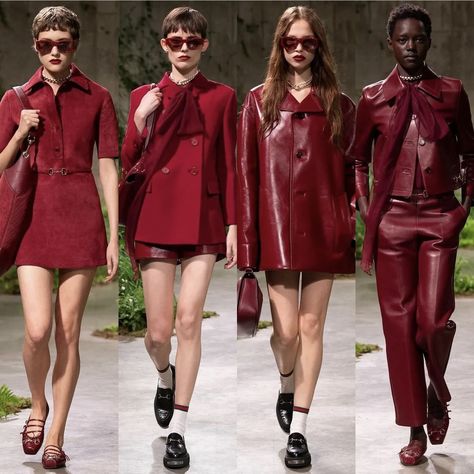 Summer Runway, Burgundy Outfit, Matt Murdock, Guccio Gucci, Gucci Fashion, Fashion Seasons, Fall Looks, Red Fashion, Ootd Fashion