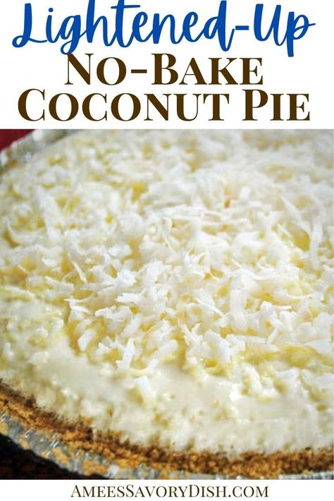 Sugar Cream Pie Recipe, Ww Deserts, Coconut Cream Pie Easy, Cream Cheese Pie Recipes, French Coconut Pie, Coconut Pie Recipe, Sugar Free Pie, Sugar Free Vanilla Pudding, Healthy Cream Cheese