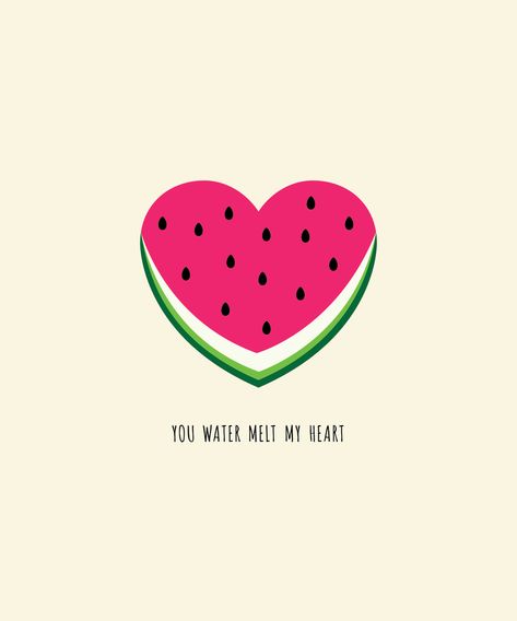 Fruit Quotes, Watermelon Illustration, Watermelon Wallpaper, Watermelon Art, Food Wall Art, Cute Puns, Watermelon Print, Watermelon Fruit, Craft Design