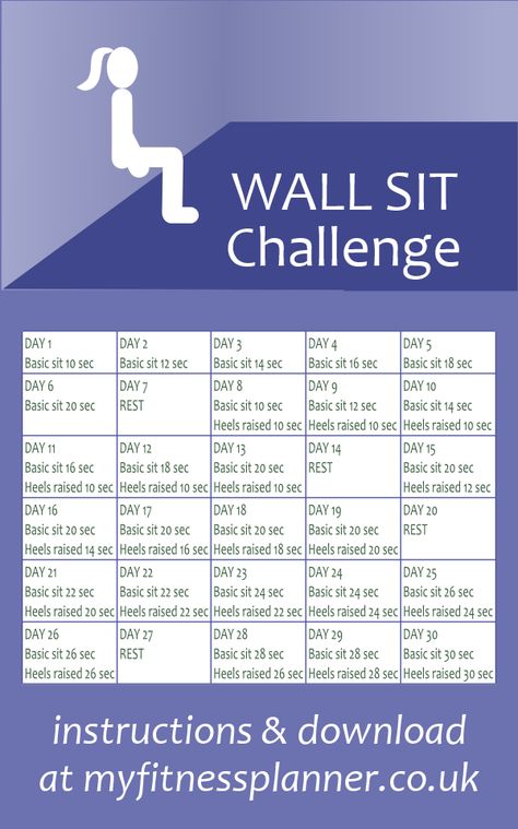 Wall sit challenge leg workout to improve strength and tone in all the leg muscles.  Printable workout stickers for planners and diaries plus workout schedule in post #fitnessprintable #fitnessplanner #fitnessmotivation #workoutchallenge #30dayfitnesschallenge #homeworkout Split Challenge, Sit Workout, Wall Sit Challenge, Fitness Corner, Workout Stickers, Exercise Challenges, Effective Workout Plan, Wall Sit, Printable Workout