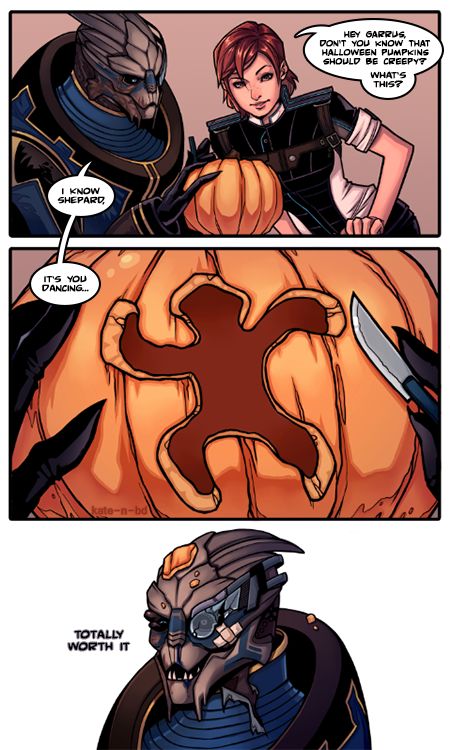 #MassEffect Comic Halloween Mass Effect Comic, Mass Effect Garrus, Mass Effect Funny, Mass Effect Universe, Mass Effect Art, Artemis Fowl, Mass Effect 3, Commander Shepard, Mass Effect