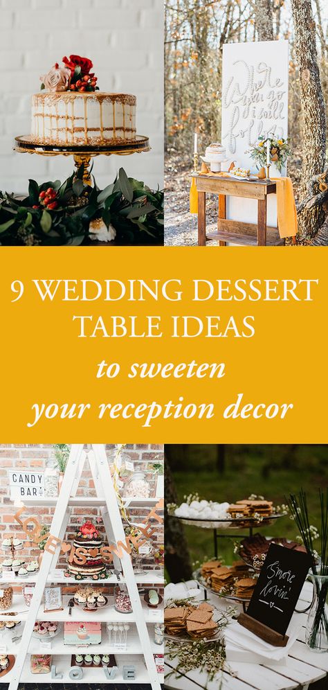 Wedding Desert Buffet, Buffet Table Ideas Decor Wedding, Wedding Reception Dessert Table, Desert Buffet, Wedding Dessert Table Ideas, Diy Wedding Bar, Wedding Dessert Table Decor, Rustic Dessert Table, Dessert Table Ideas