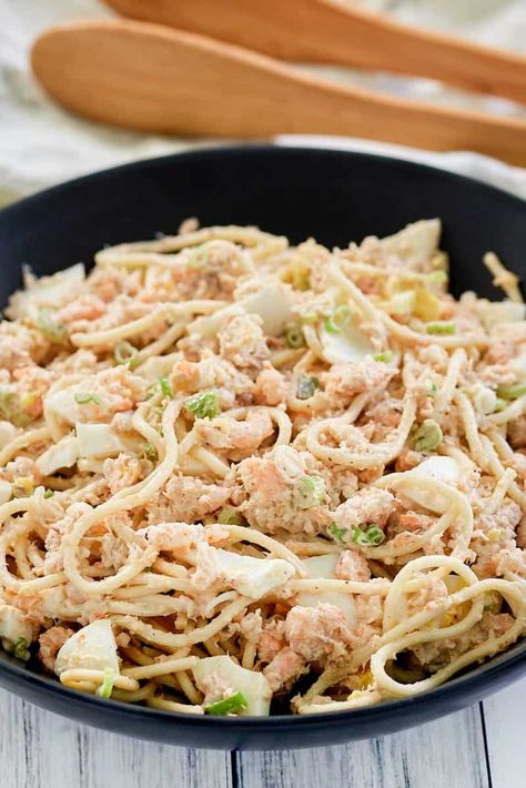 Spagetti Pasta Salad, Shrimp And Pasta Salad, Best Shrimp Pasta, Recipes With Spaghetti Noodles, Cold Shrimp Pasta Salad, Cold Rice Salad Recipes, Pasta Salad With Shrimp, Cold Spaghetti Salad, Cold Shrimp