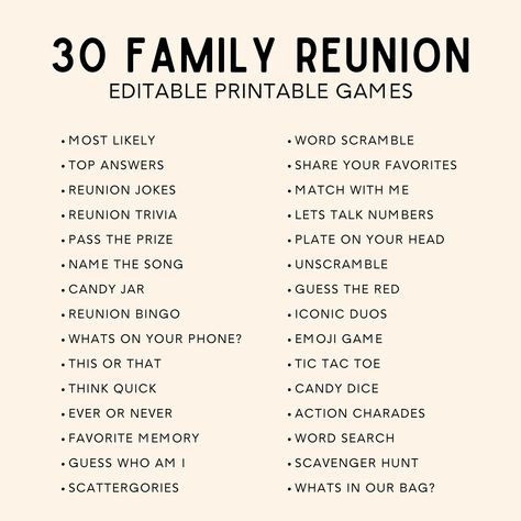 Reunion Activities, Family Reunion Themes, Family Reunion Activities, Phone Emoji, Memory Words, Reunion Games, Emoji Games, Family Reunion Games, Family Reunion Planning