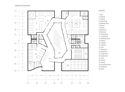 Image 14 of 16 from gallery of UN.IT / M3 Architects. Floor Plan 02 Kindergarten Architecture, School Floor Plan, Museum Flooring, Exhibition Plan, Museum Plan, Galleries Architecture, Office Floor Plan, Architecture Portfolio Design, Plans Architecture