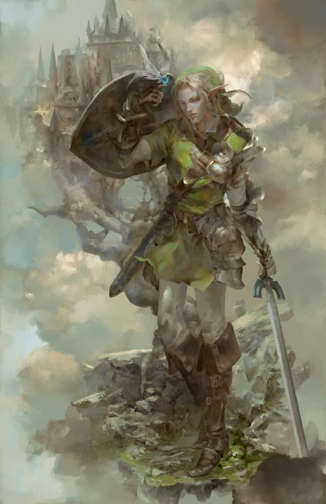 ArtStation - Link, Christian Angel Christian Angel, Link Fan Art, Hand Video, Create Canvas, Link Zelda, Zelda Art, 판타지 아트, Handmade Oil, Breath Of The Wild