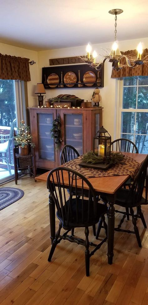 Primitive Home Decorating, Primitive Dining Room, Colonial Home Decor, Primitive Dining Rooms, Primitive Living Room, Primative Decor, Primitive Home Decor, Bathroom Farmhouse, Dining Ideas