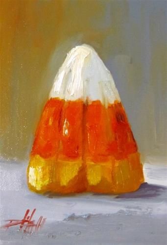 Daily Paintworks - "Candy Corn" - Original Fine Art for Sale - © Delilah Smith Corn Painting, Candy Art, Still Life Fruit, Food Painting, Oil Pastel Drawings, Halloween Painting, Daily Painting, Paint And Sip, Autumn Painting