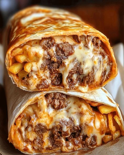 Beef Burrito Recipe, Beef Burrito, Cheesy Fries, Zesty Salad, Crispy Fries, Loaded Fries, Burritos Recipe, Breakfast For Dinner, Seasoning Recipes