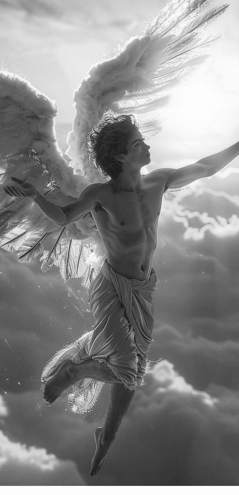 Angel Pose Reference Male, Angel Boy Aesthetic, Angel Pose Reference, Male Angel Art, Angel Poses, Guy Poses, Male Angels, Oc Reference, Male Angel