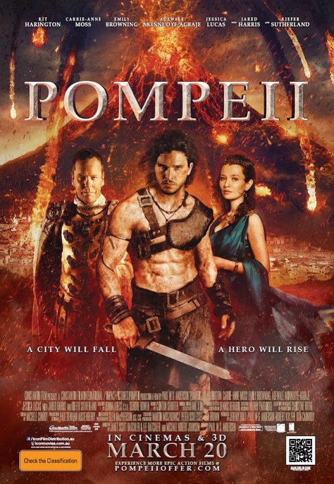 Pompeii Medieval Movies, Pompeii Movie, Jessica Lucas, Carrie Anne Moss, Disaster Movie, Movie Action, Pompeii And Herculaneum, Historical Movies, Hindi Movie