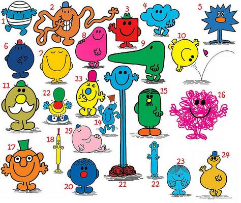 The Original Mr Men ( and little Miss ) Not the nasty US rework and redesign which was ghastly Mr Men Characters, Literature Quiz, Men Character, Roger Hargreaves, Mr Men Little Miss, Meaningful Tattoo Quotes, School House Rock, Cartoon Books, Principles Of Art