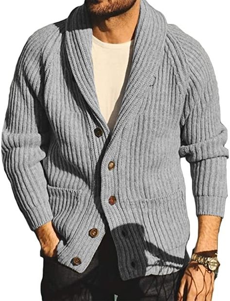 Runcati Mens Shawl Collar Cardigan Sweaters Button Down Open Front Knitwear Cable Knitted Ribbed Jackets Outwear Cheap Men's Spring Sweater, Men's Sweaters 2022, Mens Business Casual Sweaters & Cardigans, Cheap Cotton Men's Sweater, Affordable Men's Winter Sweater, Stylish Men Casual Winter Sweaters, Men's Dress Sweaters, Men's Business Casual Sweaters & Cardigans, Autumn Knitwear