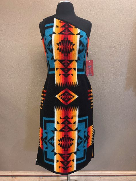 Manta Dress - Black Chief Joseph Pendleton Dress Native American, Native American Jingle Dress Regalia, Navajo Rug Dress, Navajo Fashion, Skirts Indian, Black Jingle Dress Regalia, Native American Style Outfits, Navajo Dress, Navajo Traditional Rug Dress