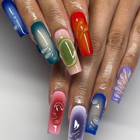 Coachella Nails Ideas, Coachella Nails, Nail Pics, Long Press On Nails, Basic Nails, Coffin Press On Nails, Top Nail, Nail Forms, Gradient Nails