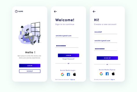 Signup & Login Screen UI Design on Behance App Log In Design, Mobile Screen Design, Login Page App Design, Log In Screen Ui, Login Page Design Mobile, Onboarding Screens Ui Design, Log In Page Design, Log In Ui Design, App Login Screen