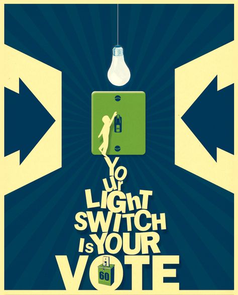 The Earth Hour Poster 2009 Redesigned by Chee Aki, Vietnam. A redesign of WWF's 2009 Earth Hour campaign posters which were designed by Shepard Fairey. #EarthHour Earth Hour Poster, Save Energy Poster, Light Switch Sticker, Earth Hour, Nature Projects, Awareness Poster, Love The Earth, Campaign Posters, Shepard Fairey