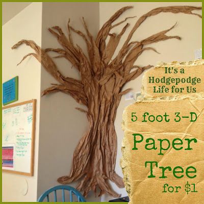 How To Make A Tree Out Of Brown Paper, How To Make A Classroom Tree, How To Make A Paper Tree For Classroom, Paperbag Tree Brown Paper Bags, Paper Tree Wall Decoration, Paper Tree On Wall Diy, Tree Made Out Of Paper, Butcher Paper Tree Diy, Diy Apple Tree Classroom