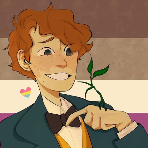 OMG is that newt!?!?! Yes! Finally someone notable is pan romantic asexual!! No Pun Intended, Newt Scamander, It's Funny, Newt, Pride Month