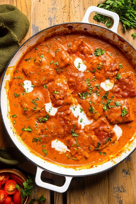 Vegan Tofu Paprikash - Make It Dairy Free Tofu Paprikash, Vegan Dinner Rolls, Vegan Chickpea Curry, Tofu Recipes Vegan, Soy Free Vegan, Vegan Tofu, Tofu Dishes, Homemade Dinner Rolls, Dinner Rolls Recipe