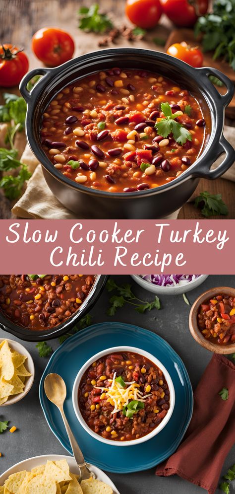 Turkey Burger Chili, Smoked Turkey Chili, Slow Cooker Ground Turkey Recipes, Ground Turkey Chilli, Slow Cooker Turkey Chilli, Turkey Bean Chili, Clean Eating Turkey Chili, Three Bean Turkey Chili, Slow Cooker Turkey Chili Recipe