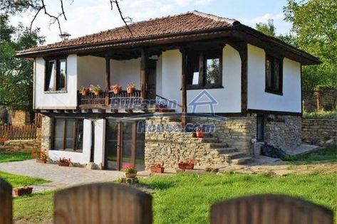 Lovely traditional Bulgarian house near fishing lakes, Gabrovo Bulgarian House, Bulgarian Architecture, Stone House Plans, Modern Restaurant Design, Building A Swimming Pool, European Cottage, Cottage Style Homes, Casas Coloniales, Vernacular Architecture